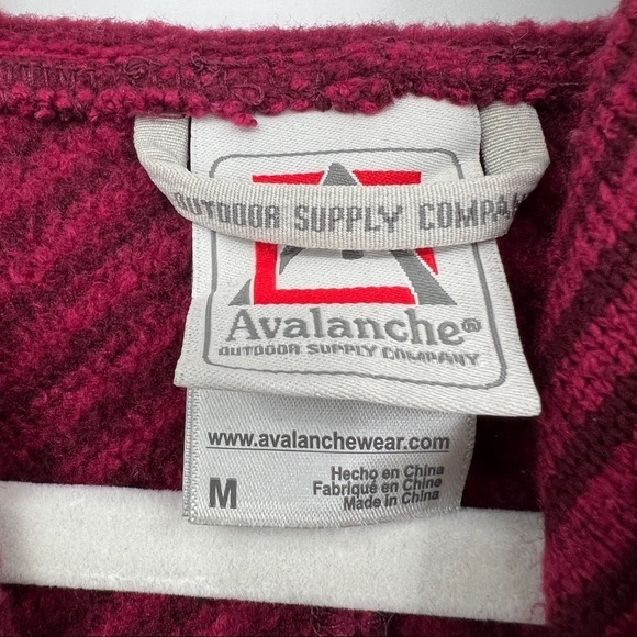Avalanche Maroon Striped Long Sleeves Hooded Asymmetrical Zip Sweatshirt - Picture 9 of 10